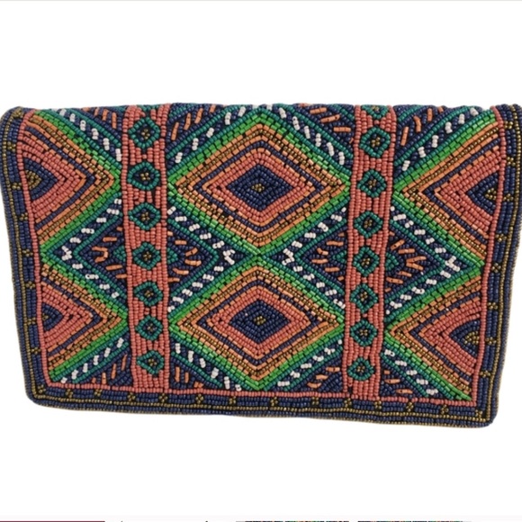 NWT LA SERA by Franchi Envelope Clutch beaded Purse - Picture 2 of 8